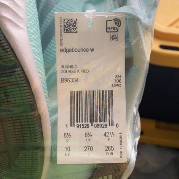 Adidas Sneakers WMNS 10 Blue Green EdgeBounce Ice Mint B96334 Running Sporty NEW - Picture 3 of 11
